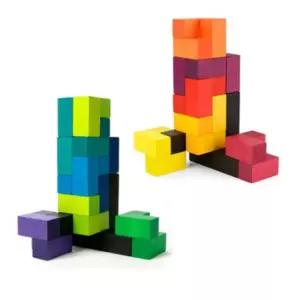 6살 크리스마스 선물 3D 입체 도형 블럭 쌓기 2개 세트 신개념 나무 블록 균형 놀이 7살 감각 교구 두뇌 개