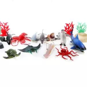 어린이집 교육용 역할 놀이 바다 생물 동물 어류 물고기 모형 14여종 세트 미니어쳐 관찰 교구 교육 완구