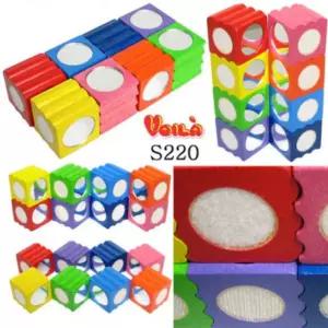 유아 원목 블록 쌓기 영역 교구 영유아 나무 블록 거울 놀이 장난감 사고력 어린이 브알라 고급 목재