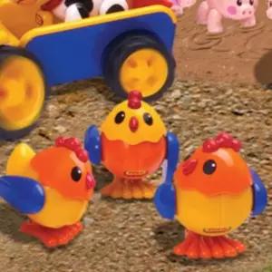 아기 안심 소재 돌리면 소리나는 꼬꼬 닭 동물 농장 인형 역할 놀이 장난감 유아 호기심 자극 소근육 감각