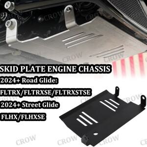 [호환품]Harley CVO Road Glide FLTRXSE 2024 스키드 플레이트 하부 엔진 섀시 보호대 검정색과 은색 새 바
