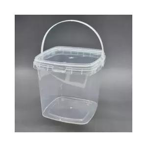 투명 통 사각 용기 손잡이 구디백 2l