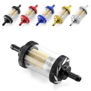 [호환품]6mm 바이크 오토바이 유리 가스 연료 구리 코어 오일 필터 CNC 알루미늄 스틸 모토 ATV 먼지 피트