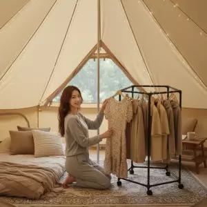 조립식 인테리어 행거 행거 예쁜 소품 이동식 수납 보관 옷걸이 미니멀 옷가게 디피용 용품 정리 캠핑장