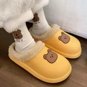 인기상품 겨울 슬리퍼 기모 털슬리퍼 곰돌이 털 실내화 여성 방한 [WFKIE0G_260108]