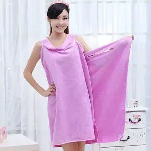 퍼플샤워가운 샤워랩 목욕가운 원피스 극세사타올nop644