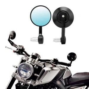 오토바이 후면보기 미러 블랙 7/8 라운드 CNC 카페 레이서 부품 오토바이 사이드 미러 바 엔드 오토바이 블랙