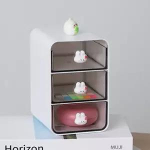 미니 귀여운 토끼 손잡이 데스크 정리함 오거나이저 책상 문구 정리