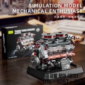 1236pcs 군사 시리즈 타이거 탱크 엔진 모델  조립 장난감 교육용 창의적인 14세 이상 선물