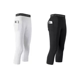 운동복 쫄쫄이 남자 쫄바지 레깅스 휴대폰 7부 주머니