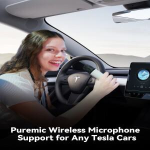 휴대용 보관 가방이 있는 테슬라 노래방 마이크, 8 Joy Effects 무선 C타입 및 Aux 리시버 충전식