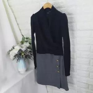 [하프클럽/]ib_배색 랩원피스VOT 스타일