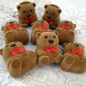 곰돌이 돌반지 케이스 스웨이드 쥬얼리 보관함