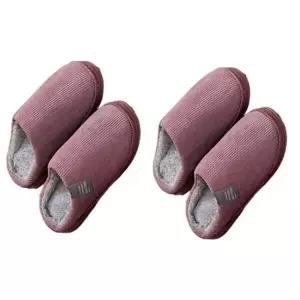 좋은 품질 2개 240mm 보라 털실내화 털슬리퍼 거실화 소음방지 사무실화