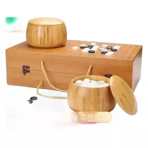 휴대용바둑판 세트 바둑알 보드 테이블 바둑판 접이식 원목