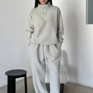 여자 반집업 나그랑 스트링 후리스티셔츠 조거팬츠 세트