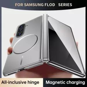 매트 메탈 페인트 마그네틱 힌지 및 무선 충전 케이스 삼성 Z 폴드 7 갤럭시 Z 폴드 스페셜 폴드 6 5 4 보