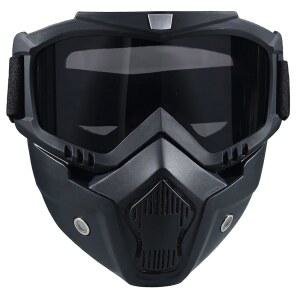 페인트볼 마스크 김서림 방지, 전술 풀페이스 스키 고글 탈착식 조절 가능, 오토바이 라이딩 얼굴 보호