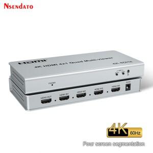 쿼드 멀티 뷰어 스위치  HDMI 스크린  심리스  4K  60Hz  4X1  4 in 1 out  180 인치 270 플립 PIP 그림