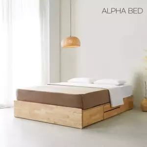 알파침대 몬드 무헤드 원목 2단 수납 침대프레임 SS