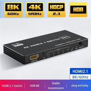 8K HDMI 2.1 5 in 1 out 스위치 분배기 120Hz 5포트 4K 스위처 CEC 48gbps 스위치(원격 HDR 포함)