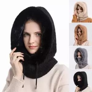 겨울 융털 여자 방한모자 따뜻한 퍼 안감 후드워머