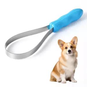 소프트 그립 핸들 반려동물 제모 도구가 있는 반려견 코트 유형을 위한 양면 칼날 스테인리스 스틸 칼날이