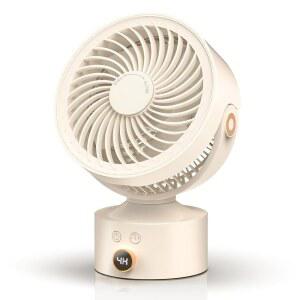 침실용 인쿡 데스크 선풍기, 9인치 진동 공기 순환기 3단 속도 테이블 120 조절 가능한 기울기, 4시간 타이머, 방 전체, 집, 사무실용 소형 USB 데스크톱 선풍기