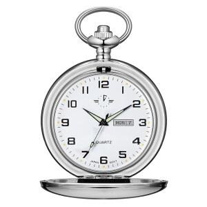 남성용 보시야 스무스 쿼츠 포켓 워치 클래식 아랍 디지털 야광 다이얼 및 체인 크리스마스 졸업 생일 선물이 포함된 데이 데이트