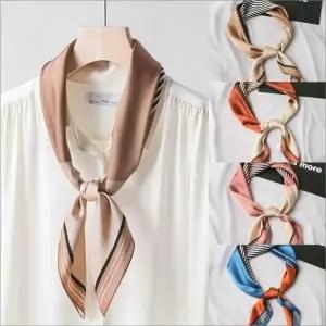 쁘띠 여자 모조실크 코디용 가방끈장식 포인트 사각스카프
