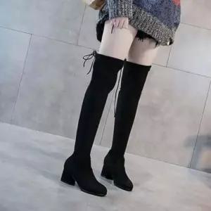 인기상품 여성 겨울 캐주얼 끈 리본 키높이 스웨이드 롱 부츠 [WFL77MM_260109]