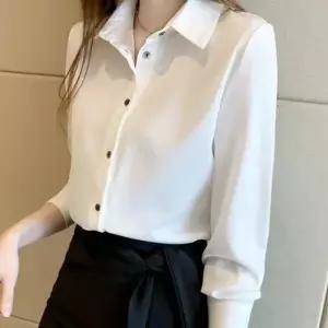 여성 블라우스 남방 기본 카라 여자 블라우스 셔츠