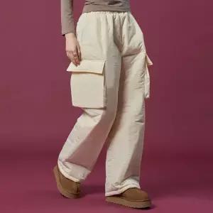 [KOLEAT]패딩 방한 보온 도톰 누빔 입체카고 슬랙스 팬츠 [아이보리] 겨울바지 ver.