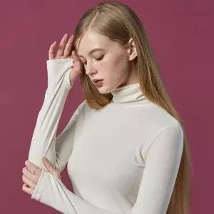 [KOLEAT][워머골지 ver.] 도톰 니트 목폴라 롱슬리브 긴팔 목티 (화이트) 이너