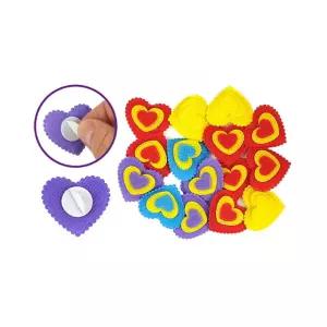 유아 어린이 미술놀이 접착부직포 하트만들기10개 색상혼합 창의력 관찰