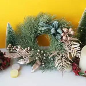 조화 로즈골드 스타일 스노우 리스 1P 고품질 인테리 WFG8RSU