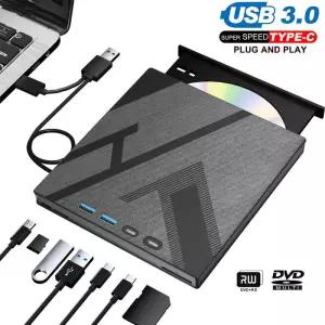 CD롬 플레이어 4개 USB 포트 TFSD 카드 슬롯 외부 CD DVD 드 노트북 PC용 휴대용 CDDVD 디스크 버너 리더기