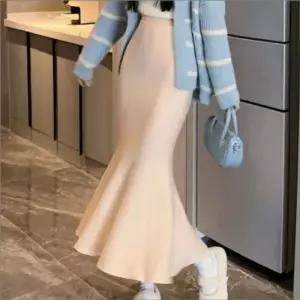 [라일리여성의류] Rly 여자 니트웨어 플레어스커트머메이드 밴드 롱스커트