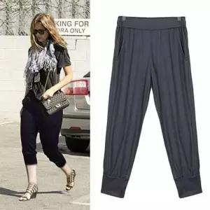 [라일리여성의류] Rly 심플 면소재 8부 배기팬츠 하절기하의 밴드바지