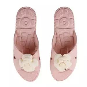 거실용 슬리퍼 플라워 패턴 지압형 가벼운 실내화 핑크색 WFJPACP