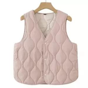 [라일리여성의류] Rly 레이디 물결보온퀼팅 패딩조끼 V넥 가벼운 경량