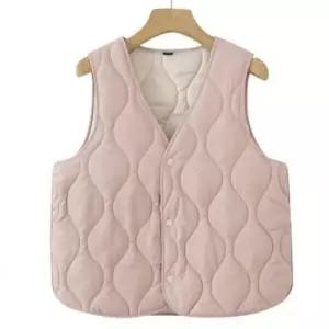 [라일리여성의류] Rly 레이디 물결보온퀼팅 패딩조끼 V넥 가벼운 경량