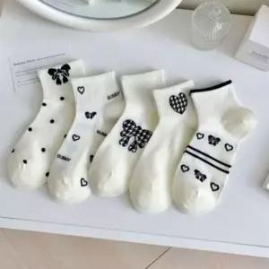 메쉬 인기 여름 패턴 양말 5종 세트 양말 시원한 학생 세트 여성 여름