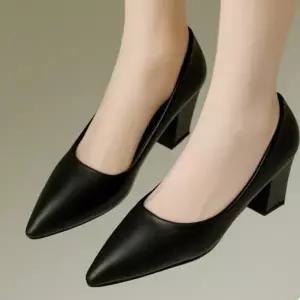 발편한 여성 블랙 펌프스 힐 면접용 구두 정장 슈즈