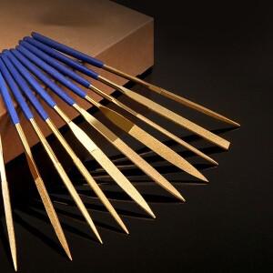 다이아몬드 미니 소형 호환 파일 티타늄 도금 세트 수공예 셰이핑 전기 스틸 모래 연삭 도구 DIY 10피스3