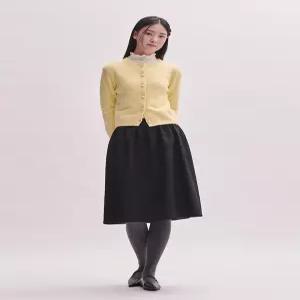 [빈폴레이디스][B. my] 크링클 텍스처 풀 스커트 - 블랙 (BF4X27N025)