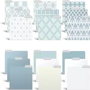 더 나은 오피스 제품 장식 파일 폴더 18팩 9개의 부드러운 플로럴 디자인 + 일치하는 솔리드 컬러 헤비급