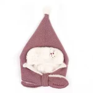 모모프렌즈 아동 후드 워머 털모자 방한 니트 모자