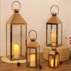 촛불 랜턴 램프 인테리어 스테인레스 유리 조명 빈티지 캔들