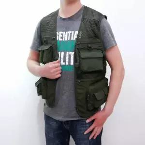 여름용 통기성 메쉬 아웃도어 작업 조끼 남성용 경량 레저웨어